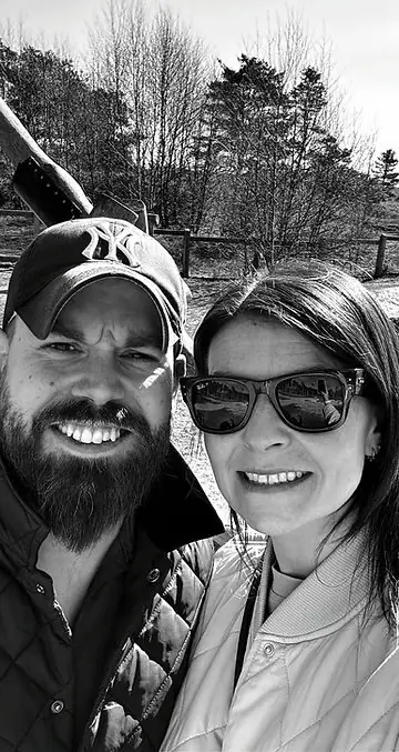 Connor Montgomery and his wife Pamela, who run Fresh Music Aberdeen together, photographed outdoors