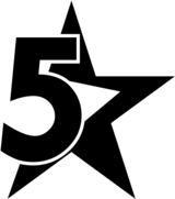 Five-star rating badge showing the number five beside a star